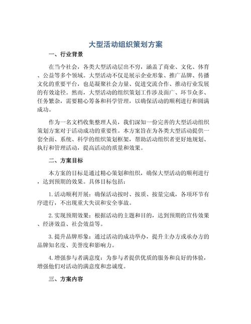 大型活動(dòng)組織策劃方案.docx